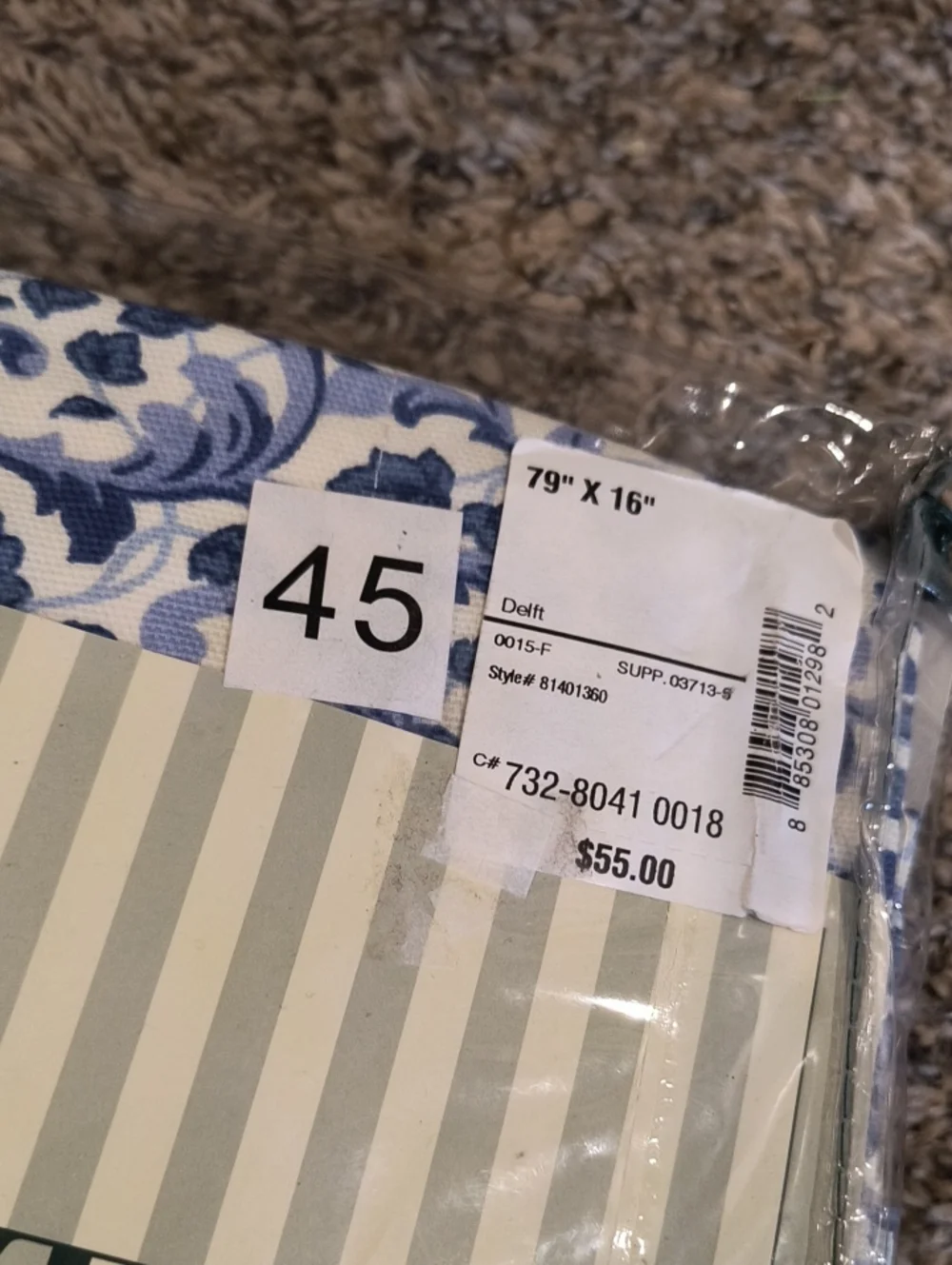 Waverly Blue and White Amanda Valance - Floral Scroll Print 79